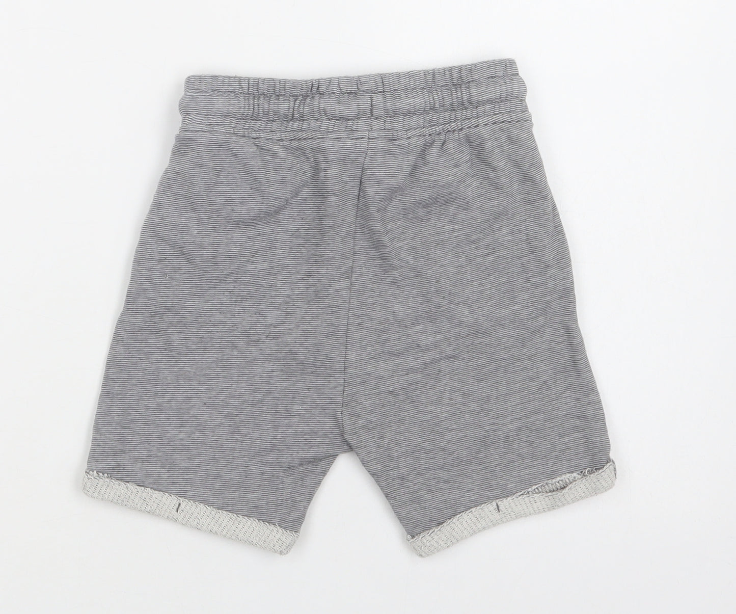 George Boys Green Striped Cotton Sweat Shorts Size 5-6 Years  Regular Drawstring