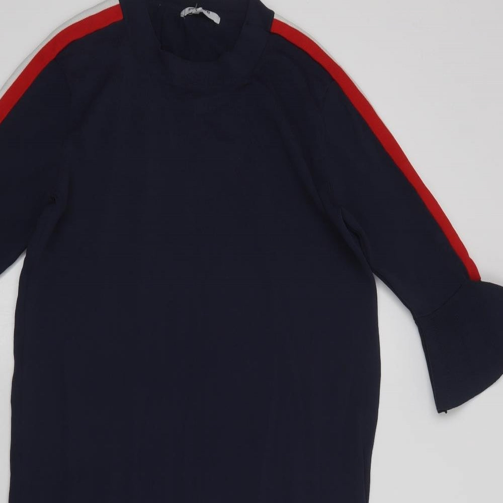 Sweewe Womens Blue  Viscose Jumper Dress  Size L  Crew Neck