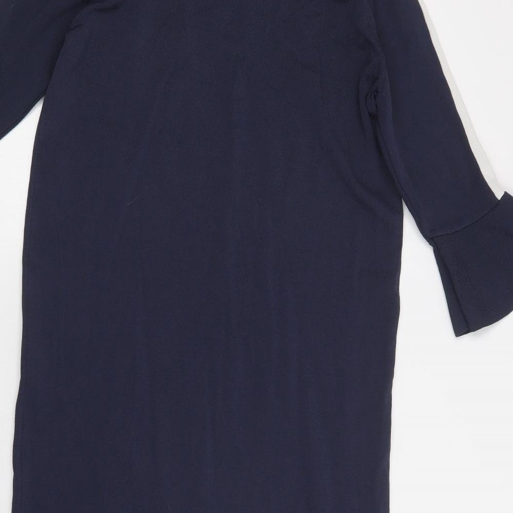 Sweewe Womens Blue  Viscose Jumper Dress  Size L  Crew Neck