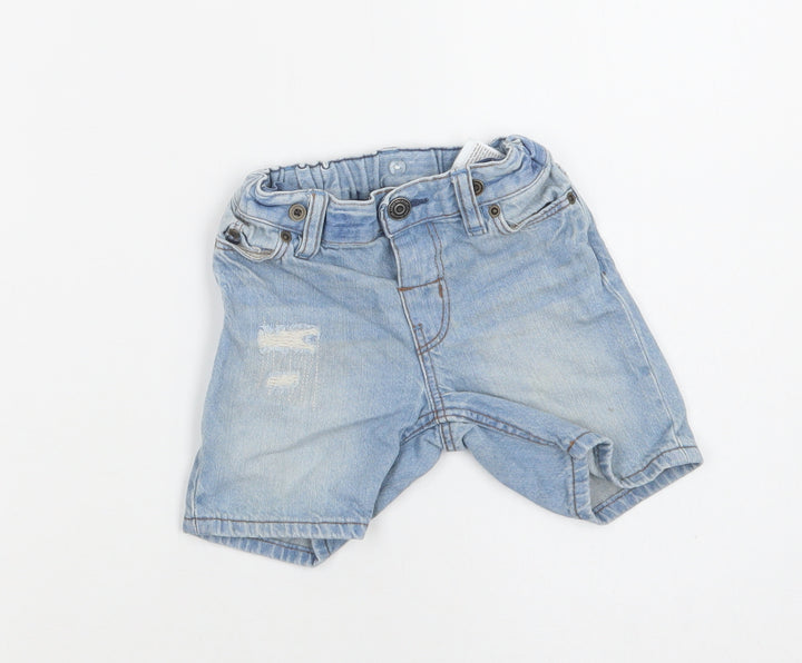 H&M Baby Blue Cotton Cropped Jeans Size 9-12 Months Button