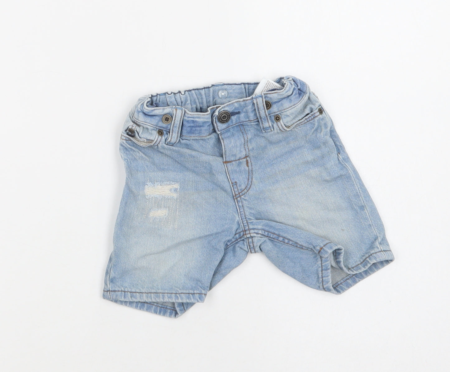 H&M Baby Blue  Cotton Cropped Jeans Size 9-12 Months  Button