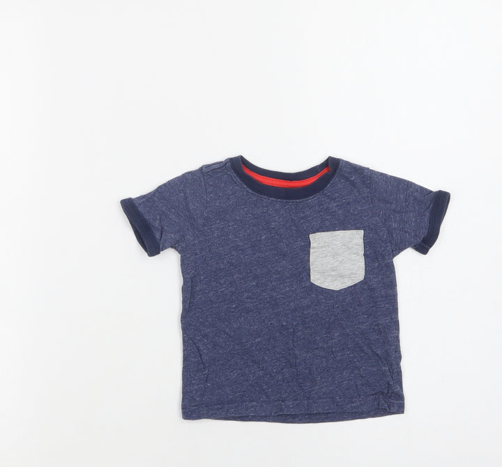 Carter's Baby Blue Cotton Basic Polo Size 12 Months Crew Neck