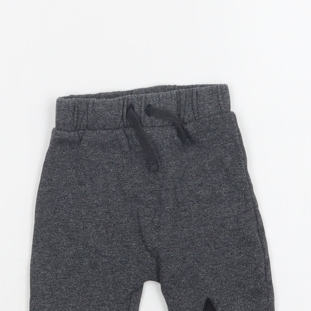 TU Baby Grey  Cotton Jogger Trousers Size 9-12 Months  Drawstring - Star