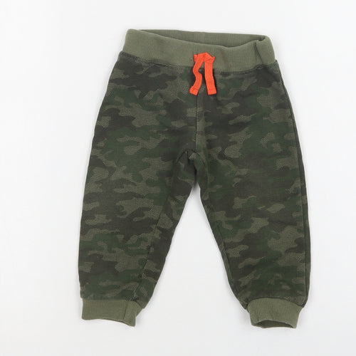 Little Rebels Baby Green Camouflage Cotton Jogger Trousers Size 12 Months  Drawstring
