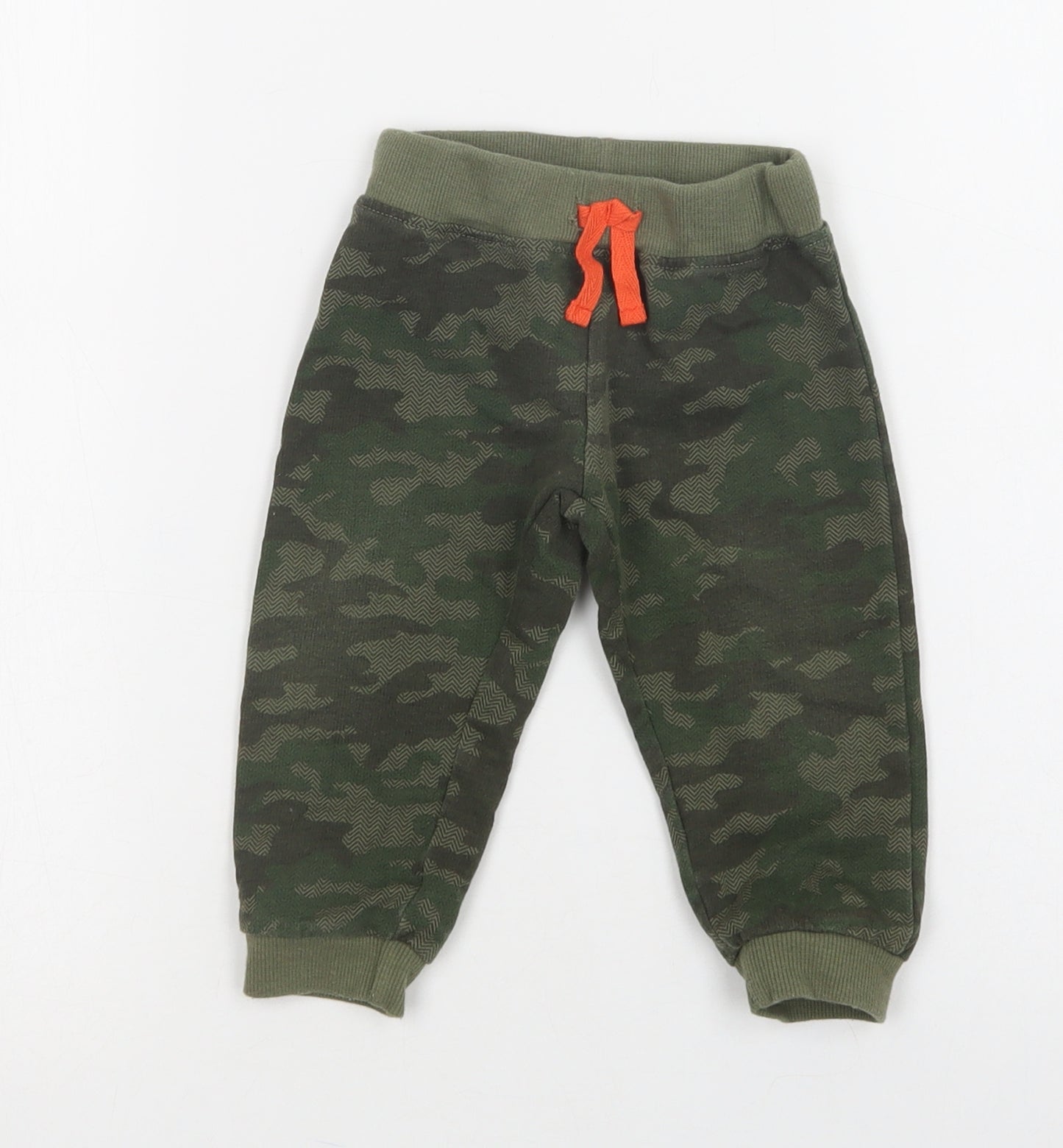 Little Rebels Baby Green Camouflage Cotton Jogger Trousers Size 12 Months  Drawstring