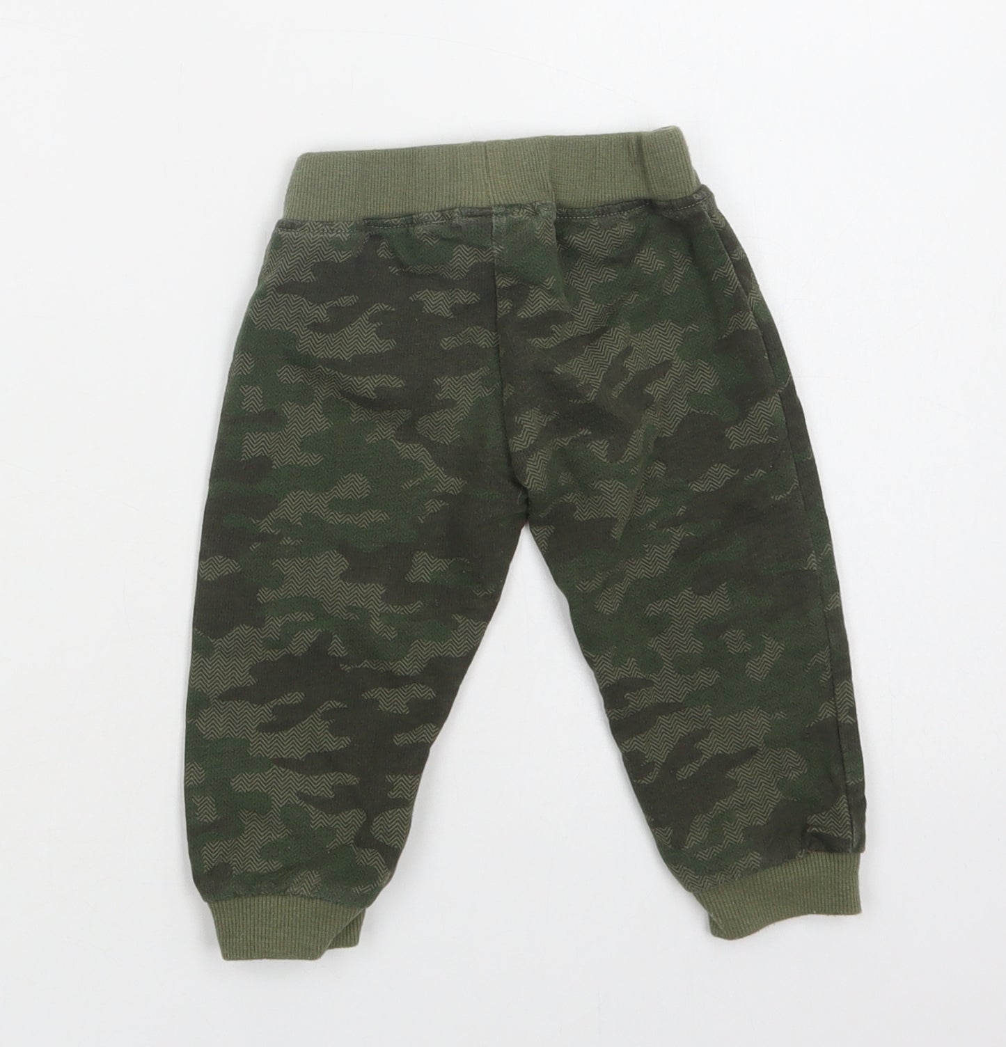 Little Rebels Baby Green Camouflage Cotton Jogger Trousers Size 12 Months  Drawstring