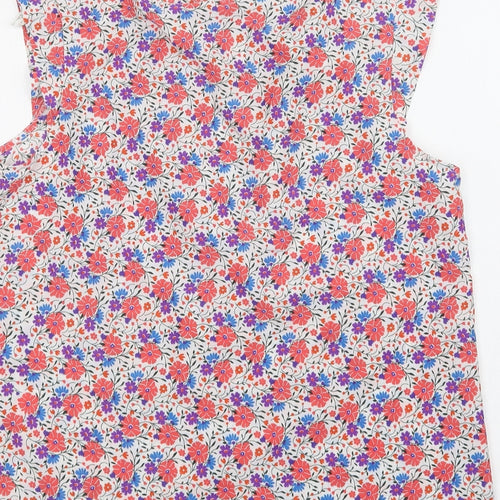 Peacocks Womens Red Floral Polyester Basic Blouse Size 14 Round Neck