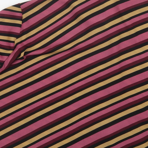 VERO MODA Womens Purple Striped Polyester Basic Blouse Size S Collared