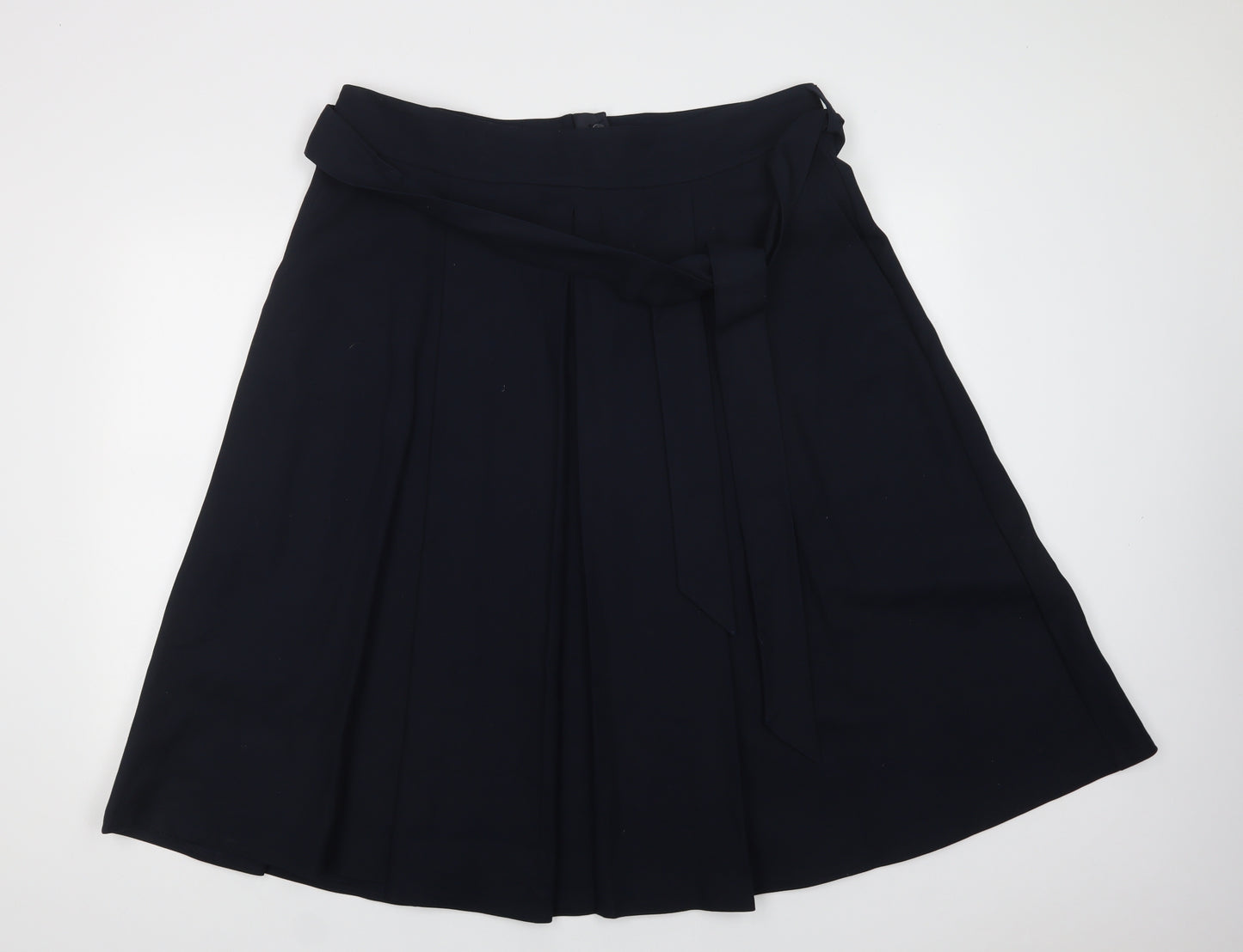 Marks and Spencer Womens Blue  Cotton A-Line Skirt Size 18   Button