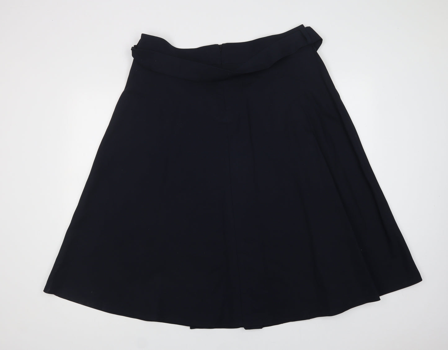 Marks and Spencer Womens Blue  Cotton A-Line Skirt Size 18   Button