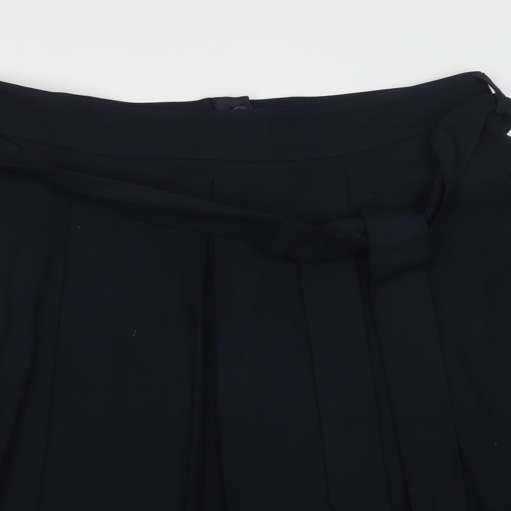 Marks and Spencer Womens Blue  Cotton A-Line Skirt Size 18   Button