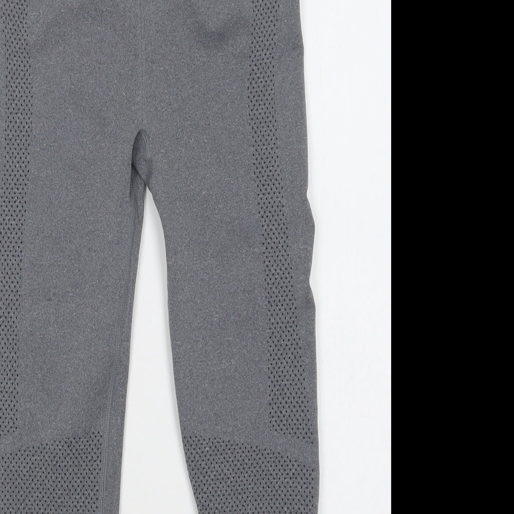 USA Pro Womens Grey  Polyamide Cropped Leggings Size S L19 in Regular