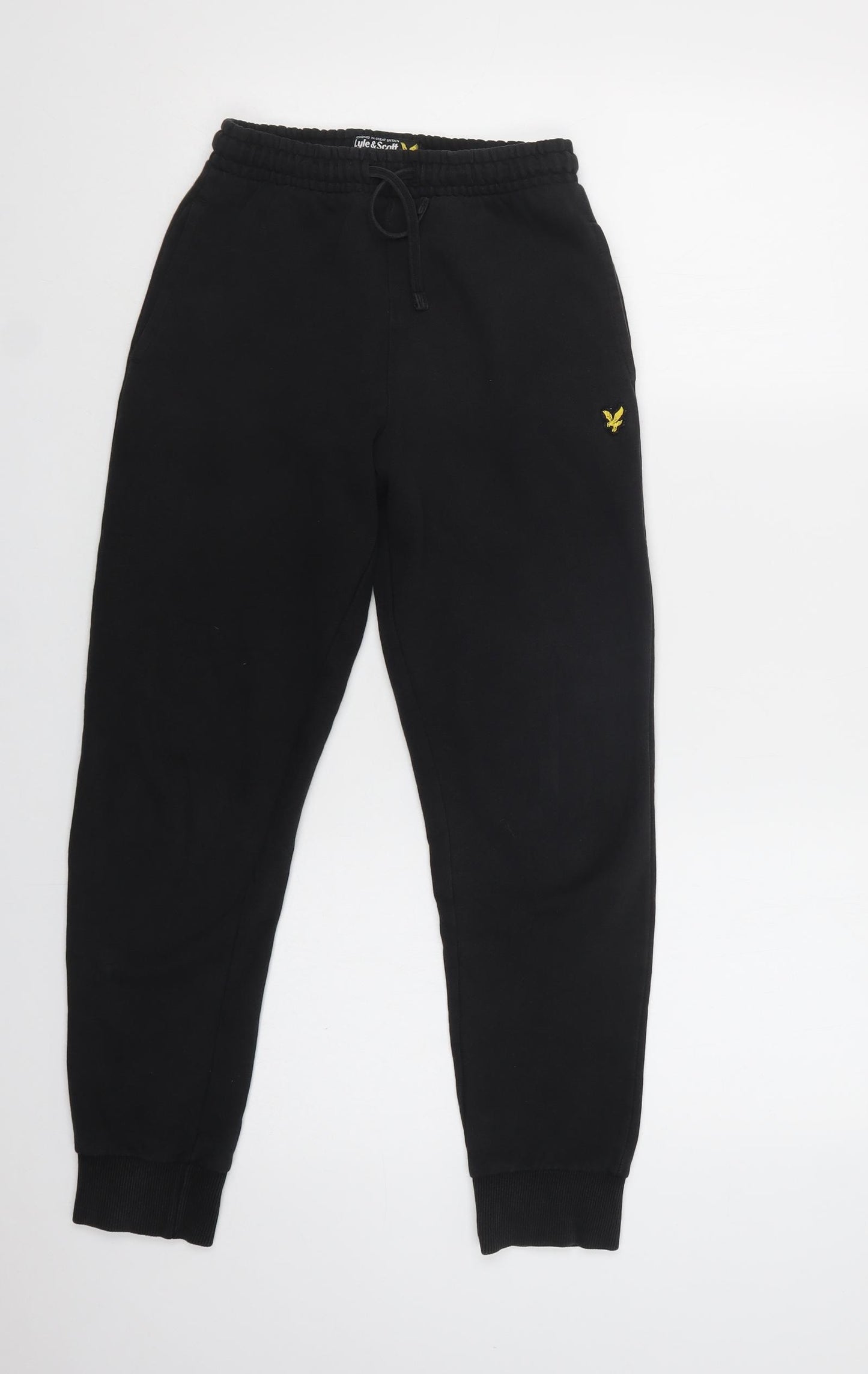 Lyle & Scott Boys Black  Cotton Jogger Trousers Size 10-11 Years  Regular Drawstring