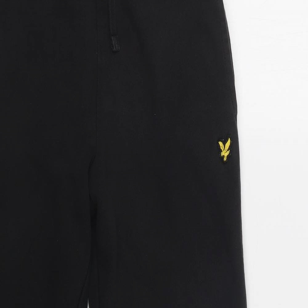 Lyle & Scott Boys Black  Cotton Jogger Trousers Size 10-11 Years  Regular Drawstring