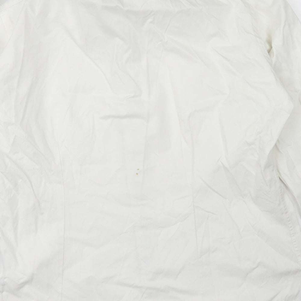 Ted Baker Mens White  Cotton  Dress Shirt Size 16 Collared Button