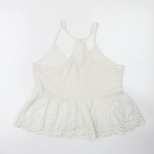 SheIn Womens White  Polyester Camisole Blouse Size S Round Neck