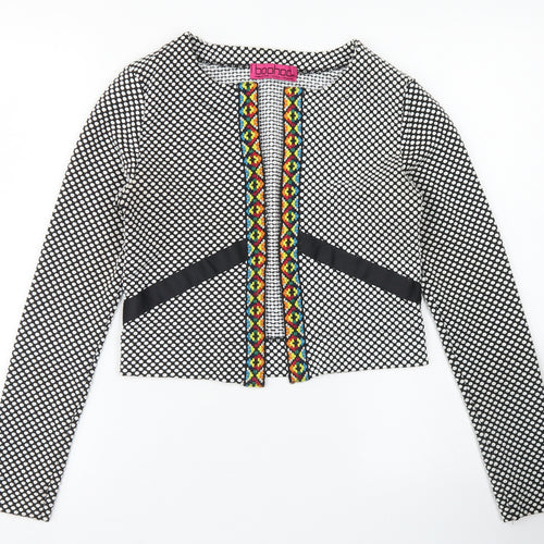 Boohoo Womens Black Polka Dot  Jacket Blazer Size 10
