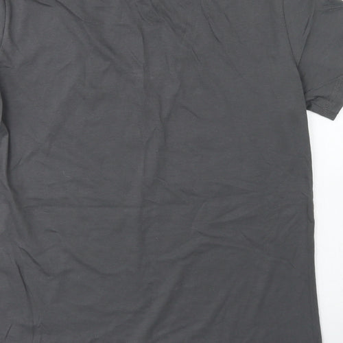 Stradivarius Womens Grey  Cotton Basic T-Shirt Size S Crew Neck - Phases Of The Moon