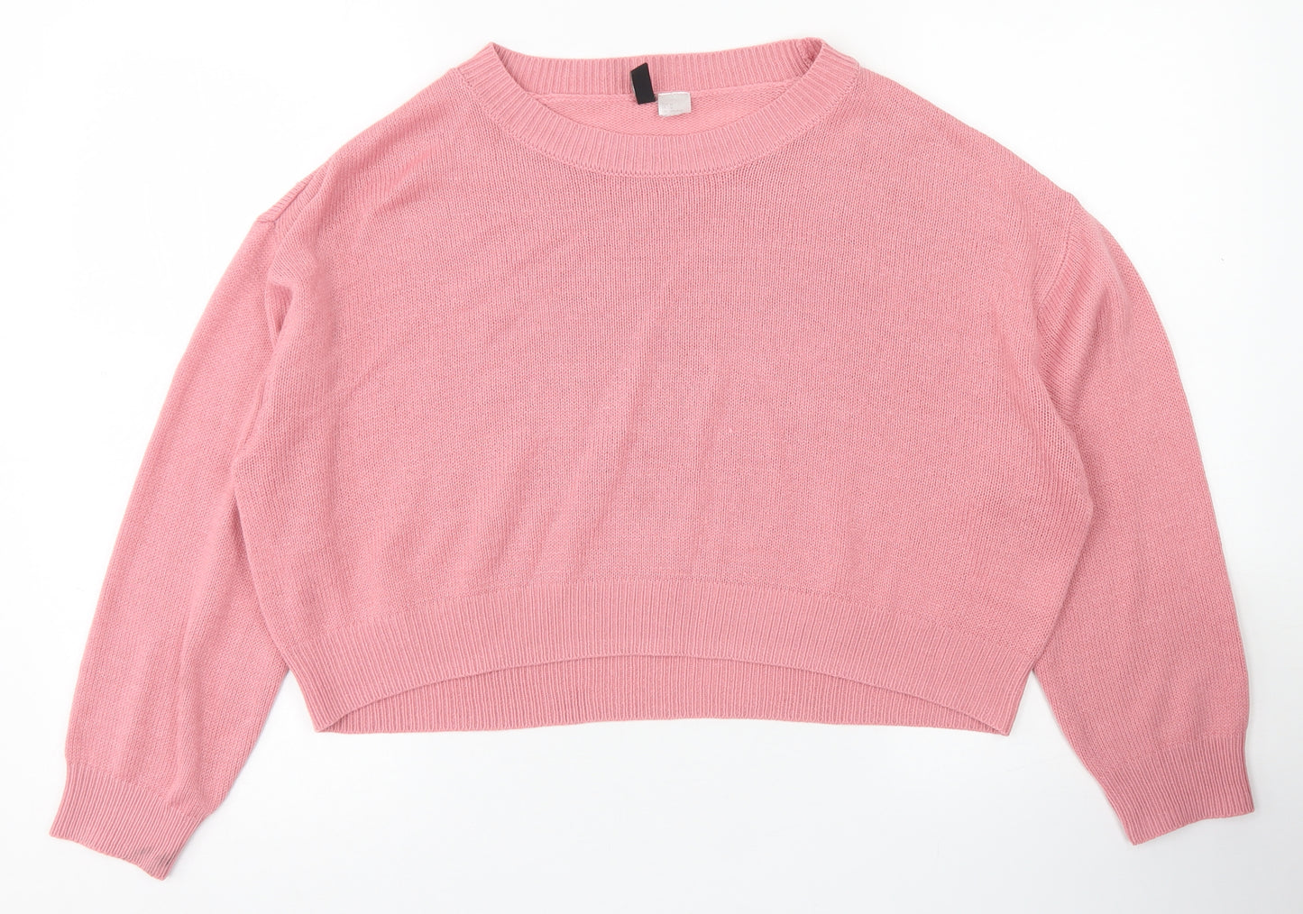 Divided Womens Pink Round Neck  Acrylic Pullover Jumper Size M   - Cropepd