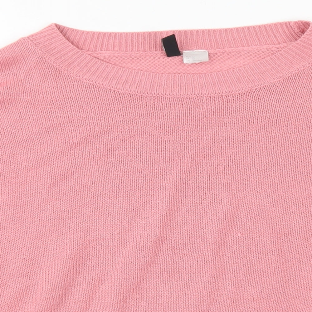 Divided Womens Pink Round Neck  Acrylic Pullover Jumper Size M   - Cropepd