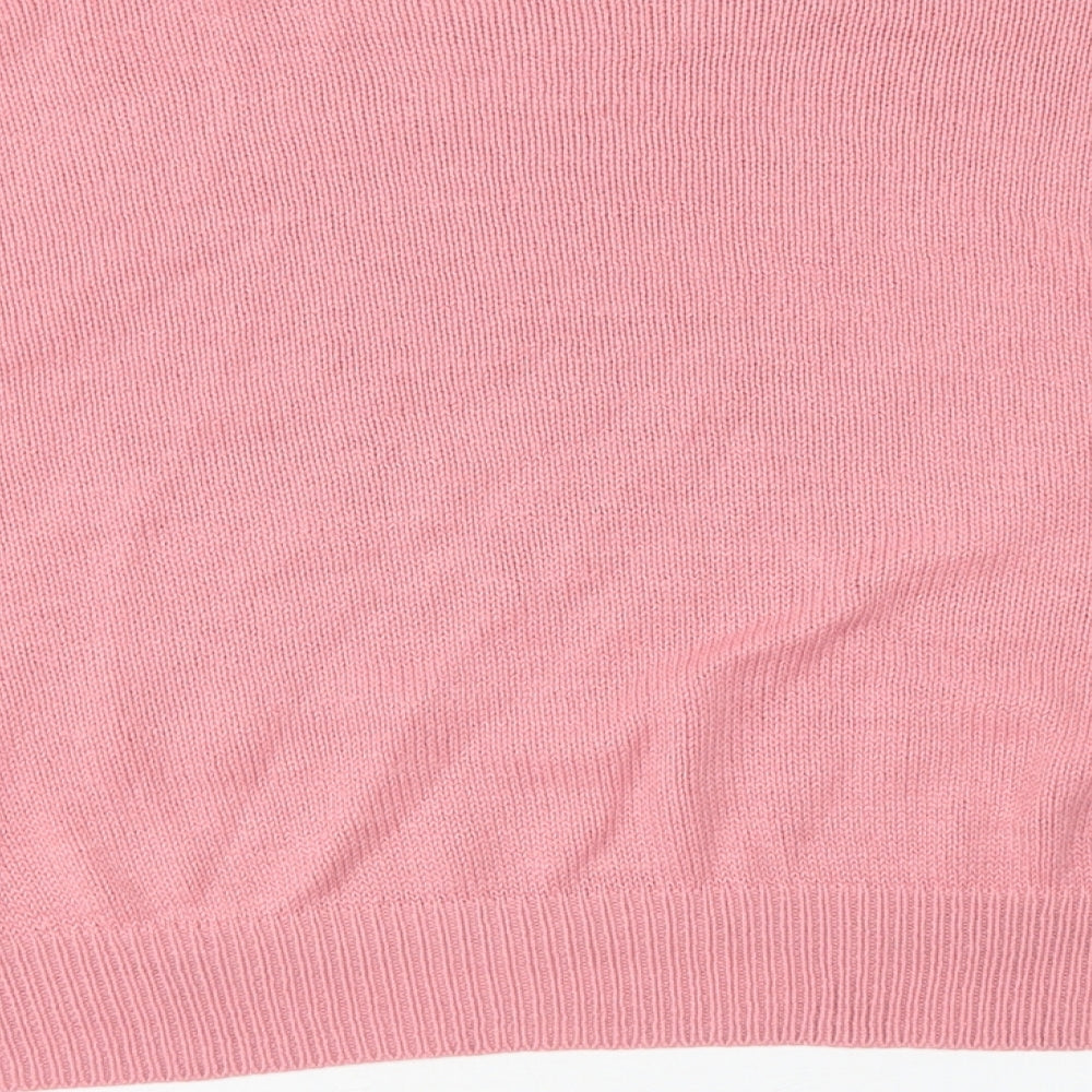 Divided Womens Pink Round Neck  Acrylic Pullover Jumper Size M   - Cropepd