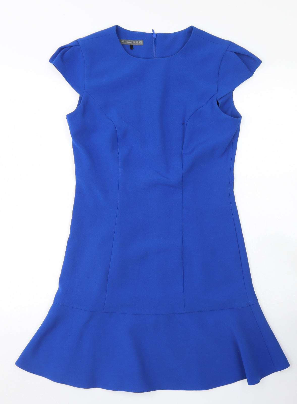 Atmosphere Womens Blue  Polyester Pencil Dress  Size 12  Round Neck Zip