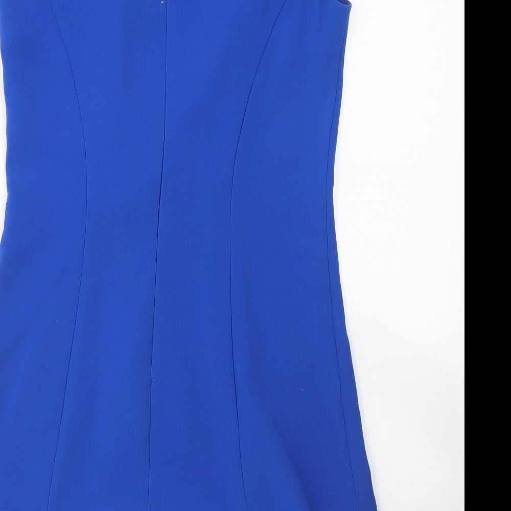 Atmosphere Womens Blue  Polyester Pencil Dress  Size 12  Round Neck Zip
