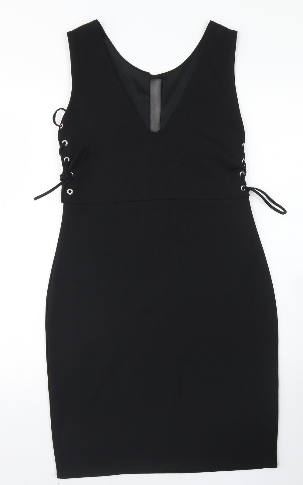 Nikka Womens Black  Polyester Pencil Dress  Size 12  Scoop Neck