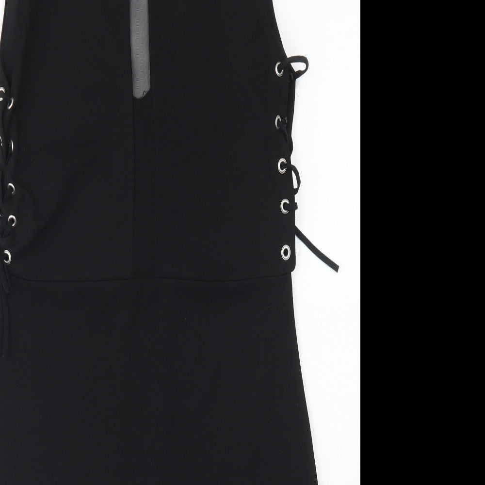 Nikka Womens Black  Polyester Pencil Dress  Size 12  Scoop Neck
