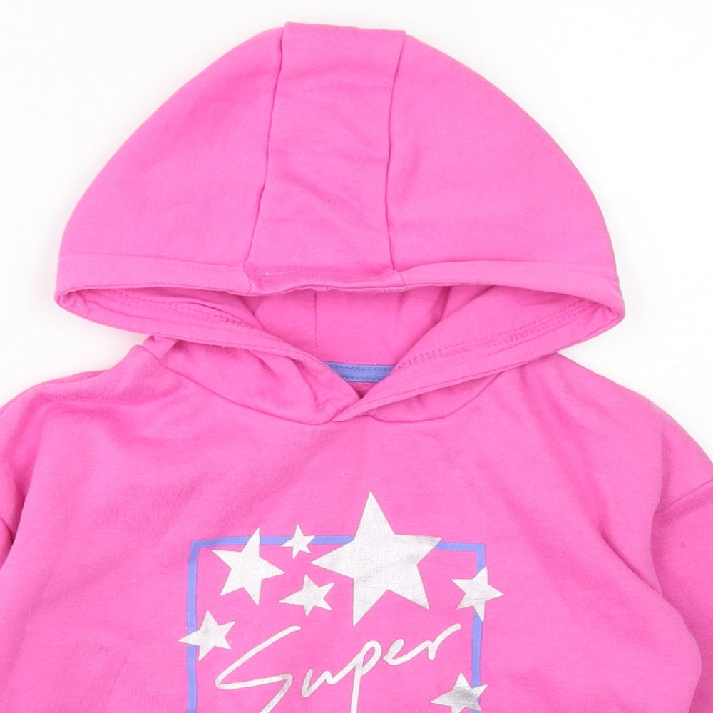 Primark Girls Pink  Cotton Pullover Hoodie Size 4-5 Years   - Super