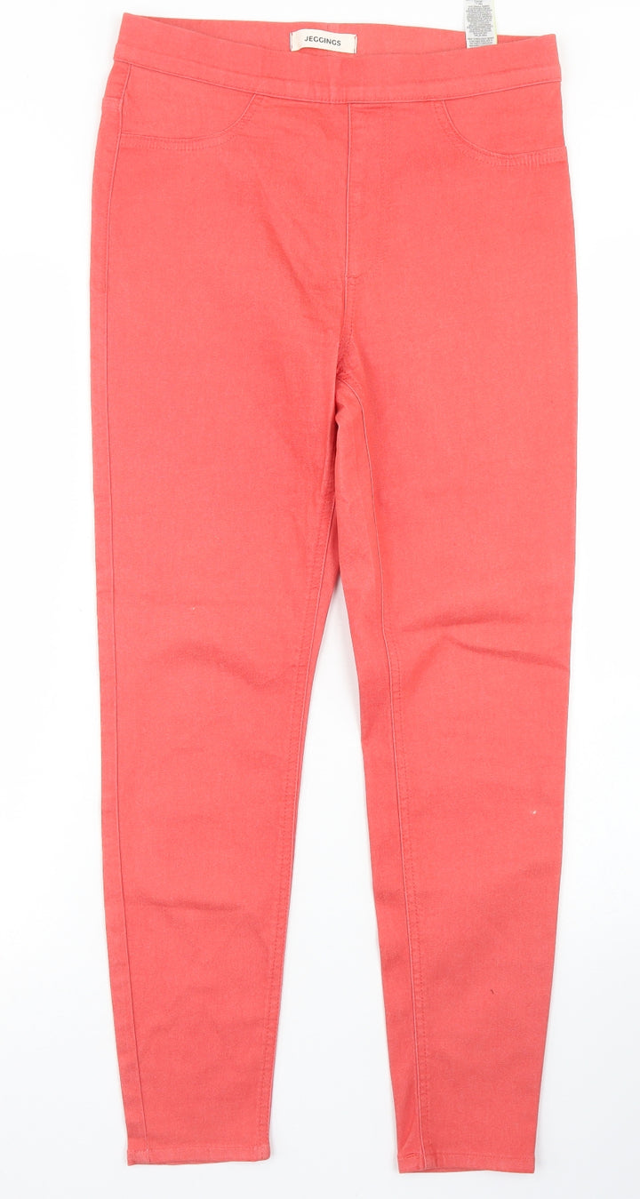 Marks & Spencer Womens Orange Cotton Jegging Jeans Size 10 L27 in Regular