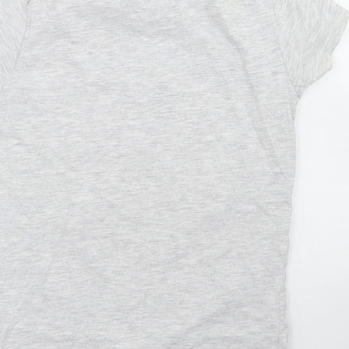 Pep & Co Girls Grey  Cotton Basic T-Shirt Size 7-8 Years Crew Neck  - All about having fun