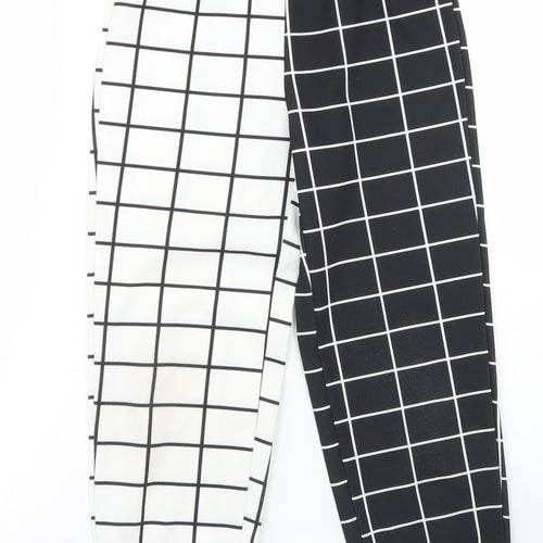 SheIn Girls Black Check Cotton Jogger Trousers Size 8 Years  Regular