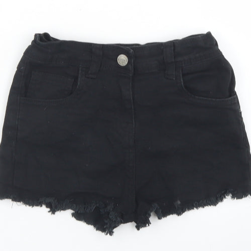 Pep & Co Girls Black  Cotton Mom Shorts Size 8-9 Years  Regular Buckle