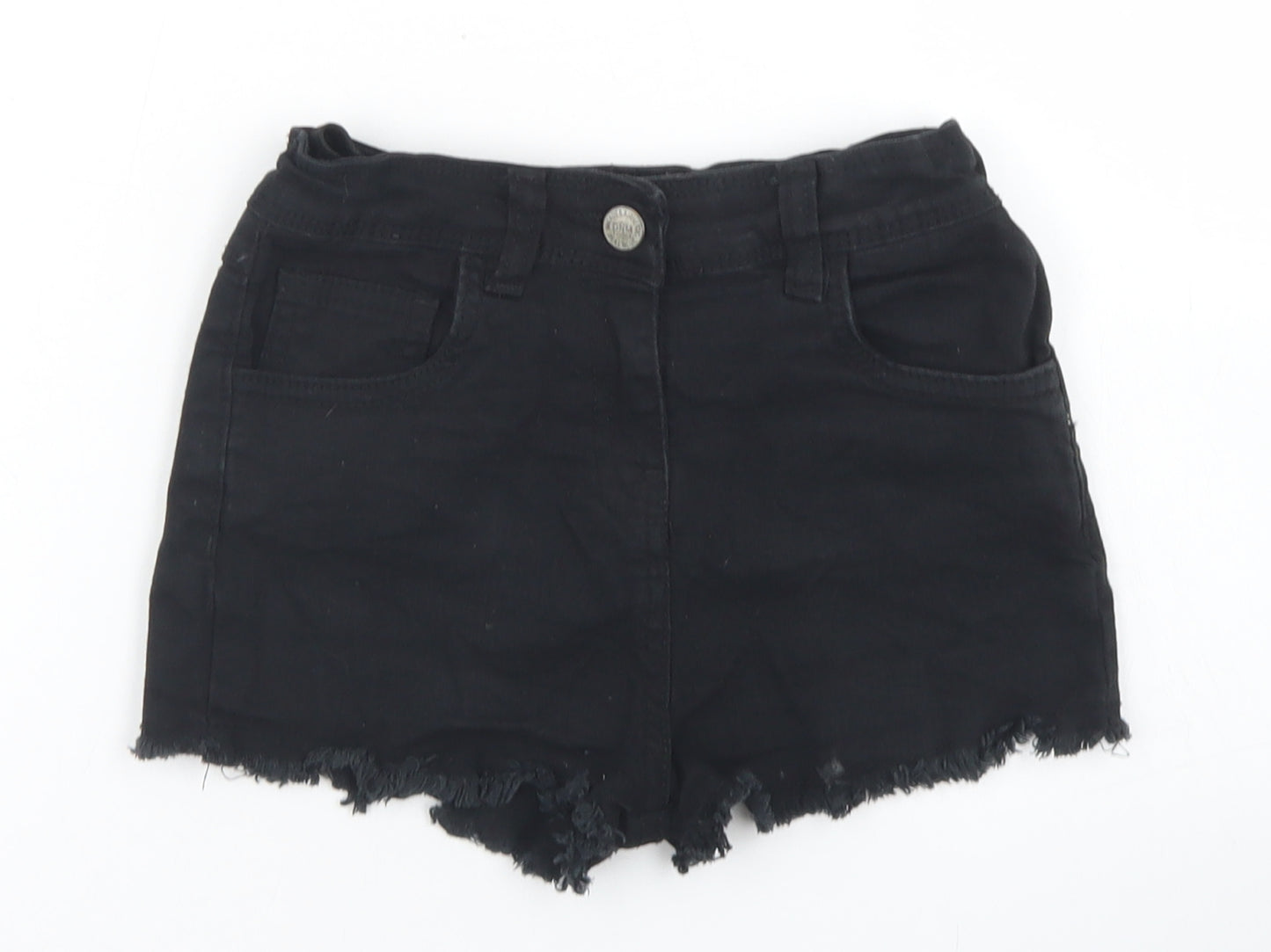 Pep & Co Girls Black  Cotton Mom Shorts Size 8-9 Years  Regular Buckle