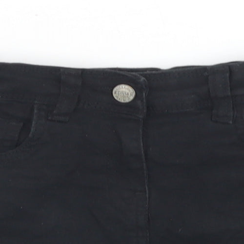 Pep & Co Girls Black  Cotton Mom Shorts Size 8-9 Years  Regular Buckle