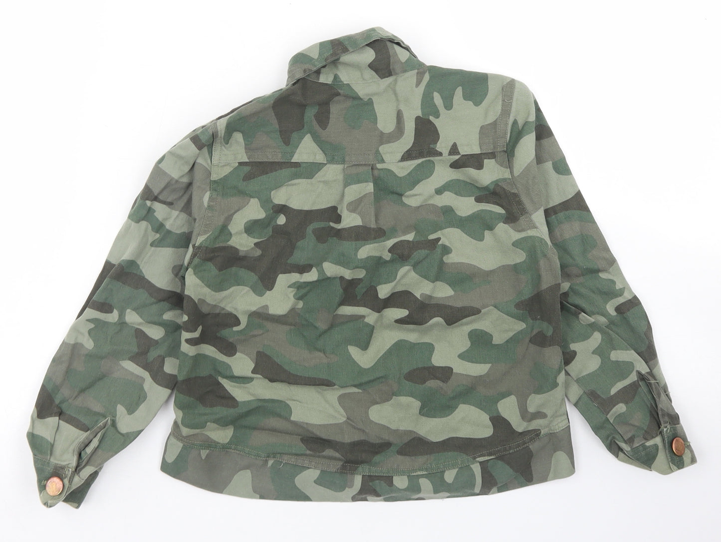 Pep & Co Girls Green Camouflage  Jacket  Size 6-7 Years  Button