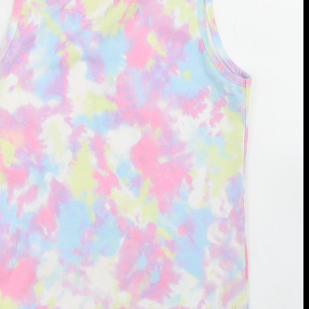 Primark Girls Multicoloured  Polyester Cropped Tank Size 6-7 Years Crew Neck  - Unicorn