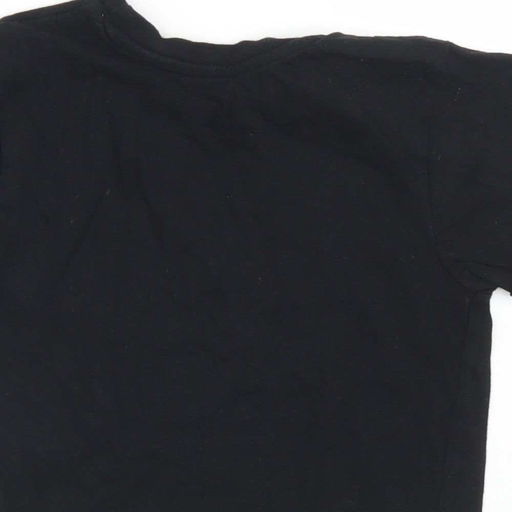 Dunnes Stores Girls Black  Cotton Cropped T-Shirt Size 7-8 Years Crew Neck  - NYC