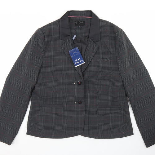 Thalassa Womens Grey Plaid Polyester Jacket Blazer Size 10   - Approximate Sizing
