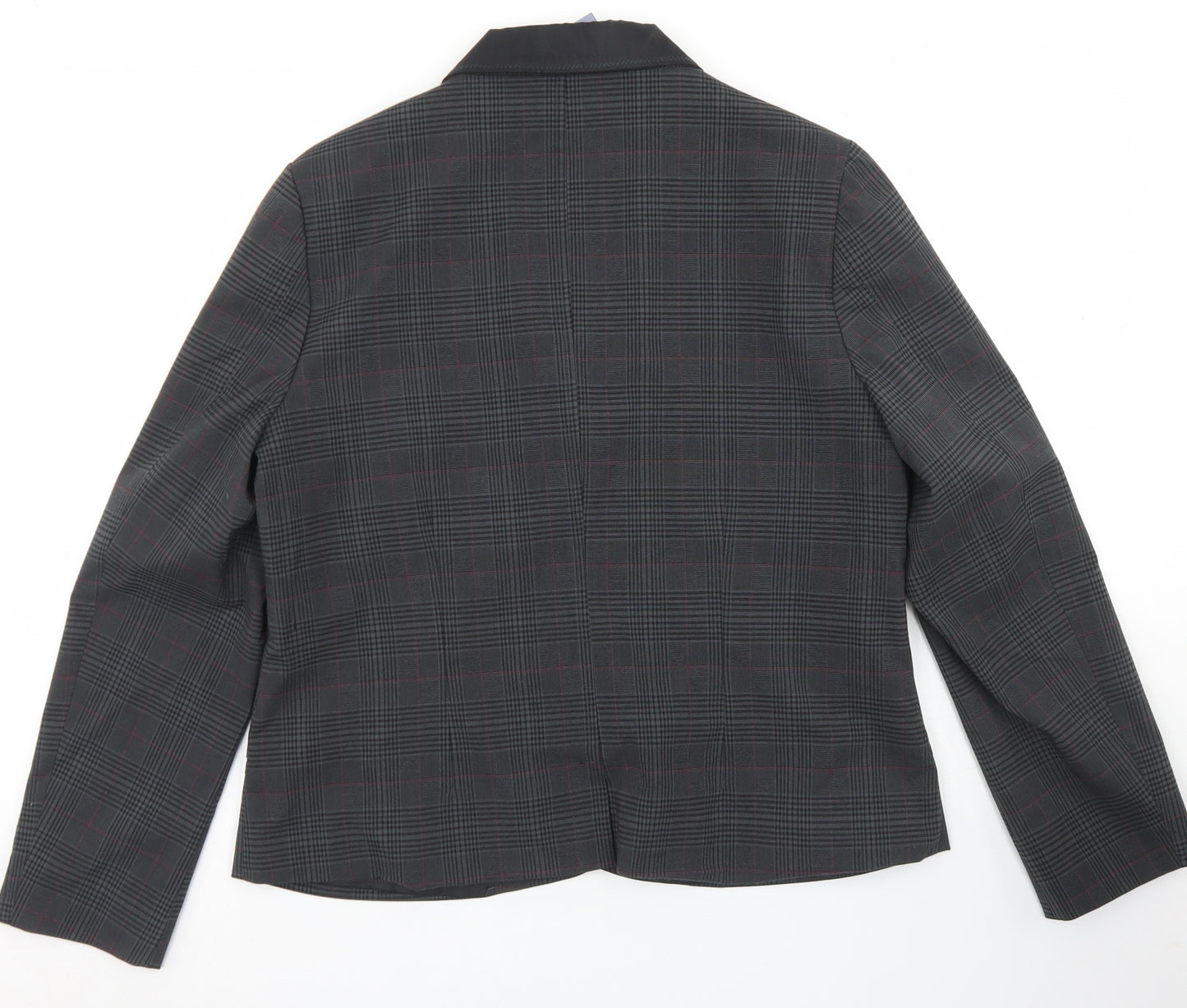 Thalassa Womens Grey Plaid Polyester Jacket Blazer Size 10   - Approximate Sizing