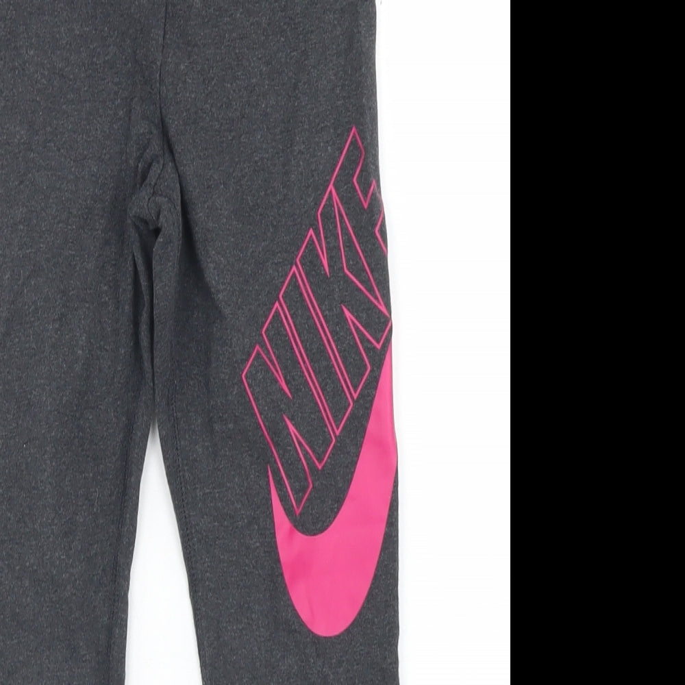 Nike Girls Grey  Cotton Jogger Trousers Size 7-8 Years  Regular