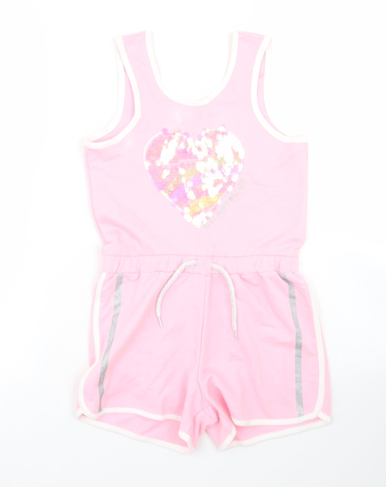 Pep & Co Girls Pink  Cotton Playsuit One-Piece Size 8-9 Years   - Do All Things With Love