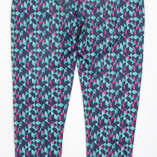 Dunnes Girls Blue Geometric Polyester Carrot Trousers Size 6-7 Years  Regular  - Pink