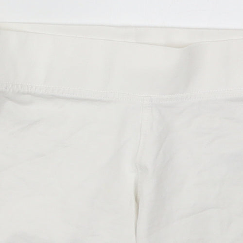 Marks and Spencer Girls White  Cotton Biker Shorts Size 7-8 Years  Regular