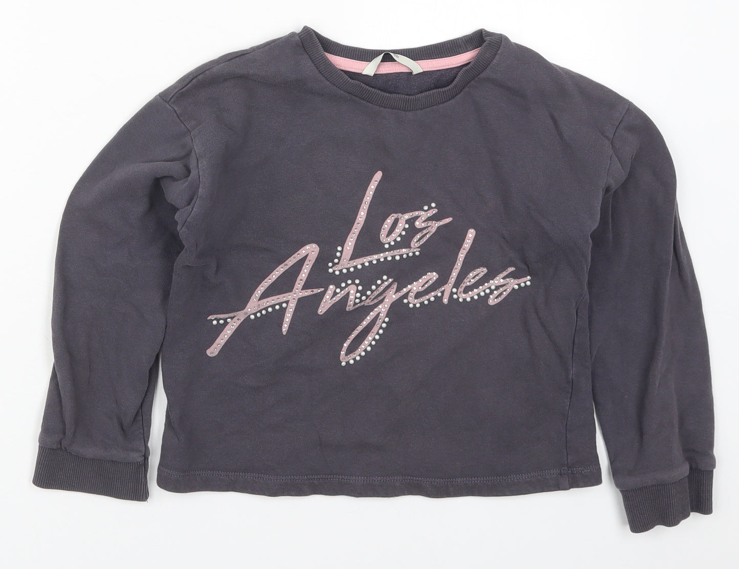 George Girls Grey  Cotton Pullover Sweatshirt Size 8-9 Years  Pullover - Los Angeles
