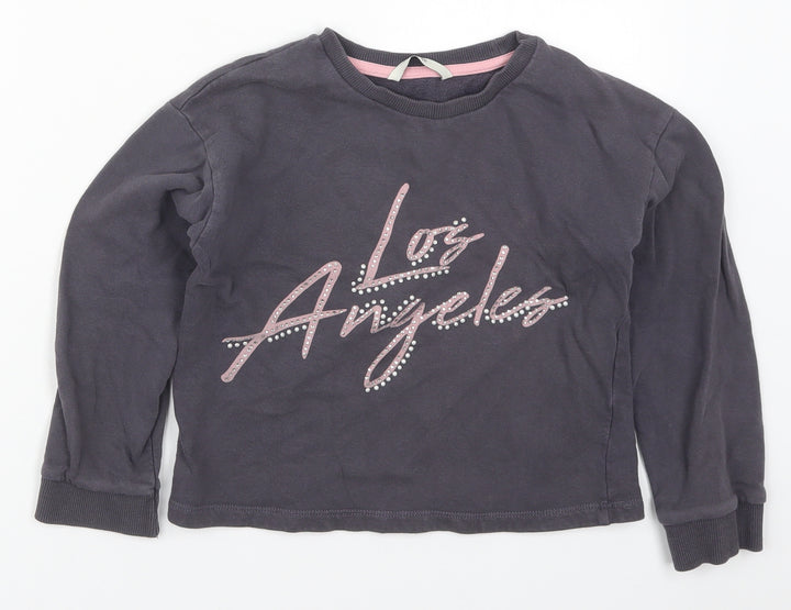 George Girls Grey  Cotton Pullover Sweatshirt Size 8-9 Years  Pullover - Los Angeles