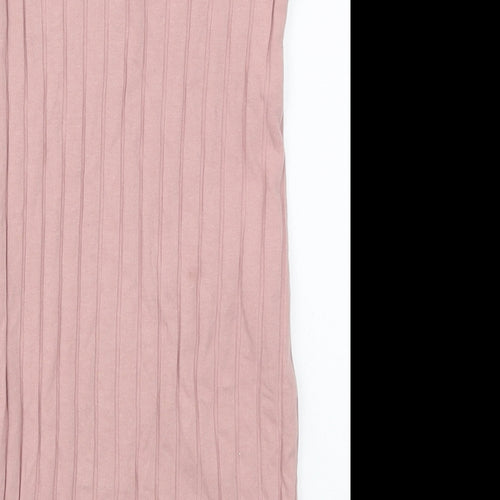 SheIn Girls Pink  Cotton Tank Dress  Size 8 Years  Round Neck Pullover