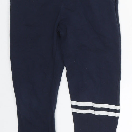 name it Boys Blue Striped Cotton Sweatpants Trousers Size 7 Years  Regular Drawstring