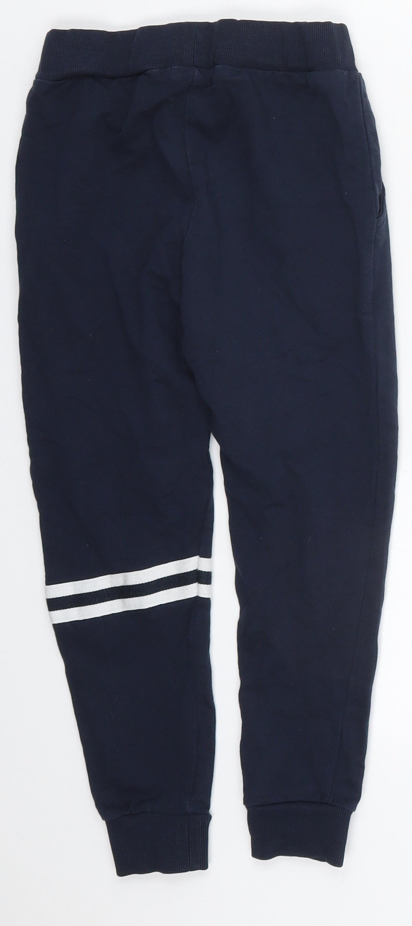 name it Boys Blue Striped Cotton Sweatpants Trousers Size 7 Years  Regular Drawstring